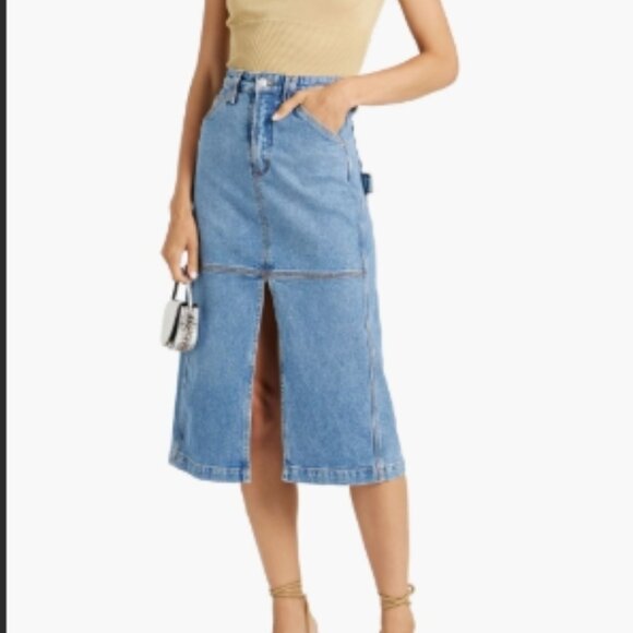 A.L.C. Alden Split Denim Midi Skirt – Blue – Size 2 – NWT - Picture 15 of 15